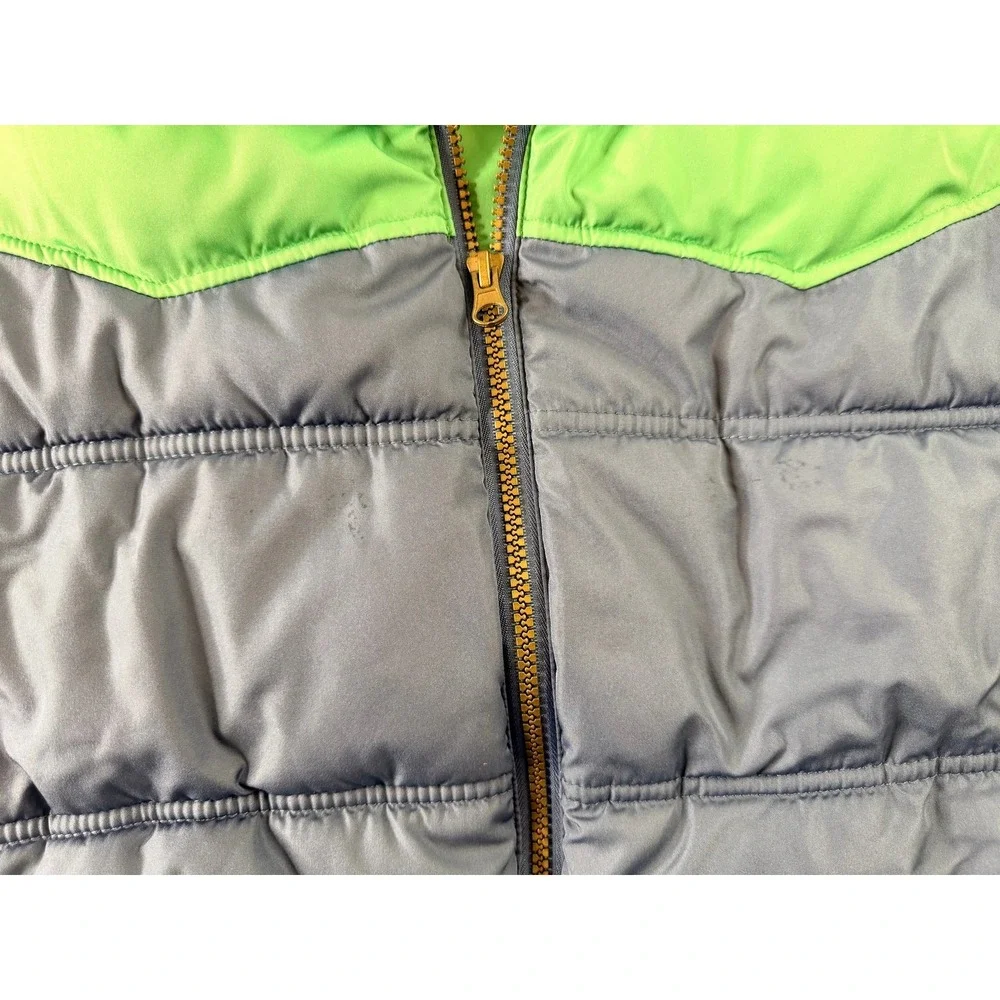 Mossimo Supply Co Mens Puffer Vest L Green Blue Colorblock Full‎ Zip Quilted